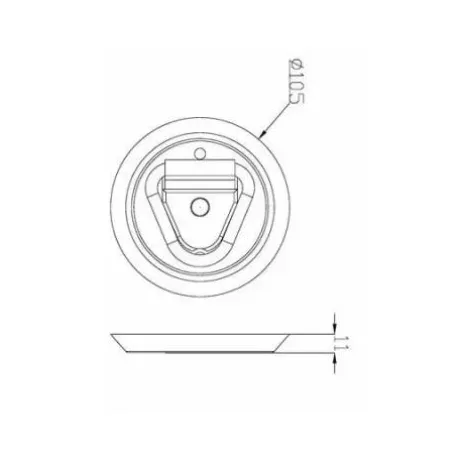 Anneau d'ancrage et attache - acier et plastique