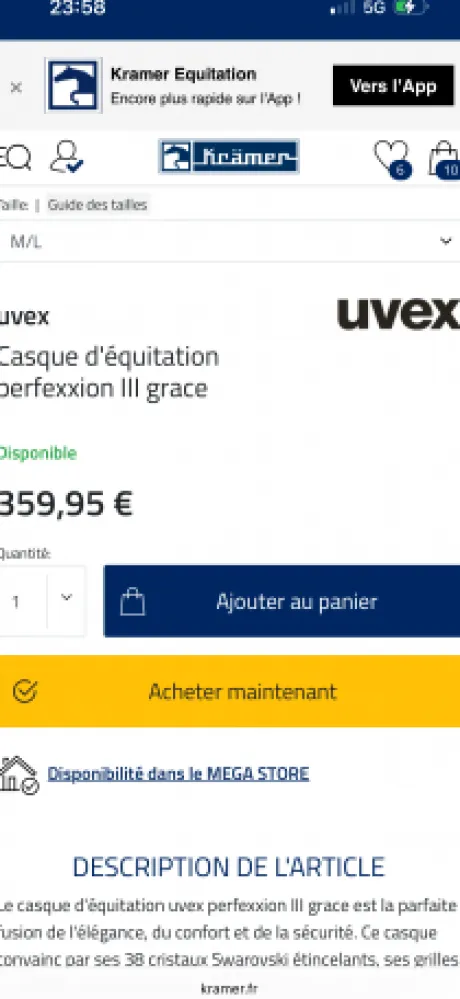 Bombe équitation UVEX
