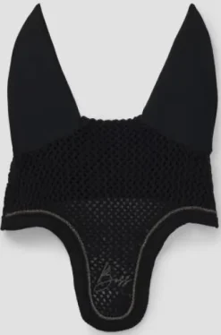 Bonnet anti-mouches Glitter Noir - Boss Equestrian - Coton respirant