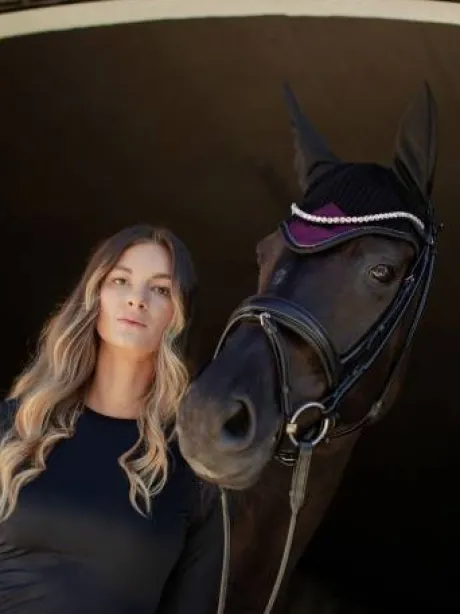 Bonnet anti-mouches Modern Purple Night - Equestrian Stockholm