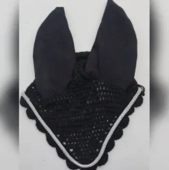 Bonnet cheval noir et liseré argenté