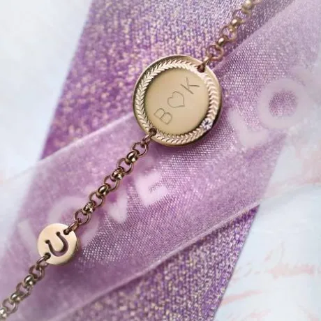 Bracelet avec médaille personnalisée - Ponytail & Co