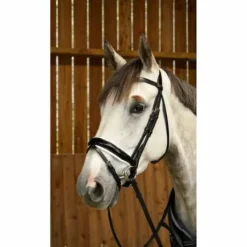 Bridon avec double muserolle large vernie blanc Working Collection - Dy'on