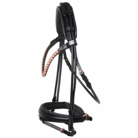 Bridon FLEUR cuir rond noir - SD Design