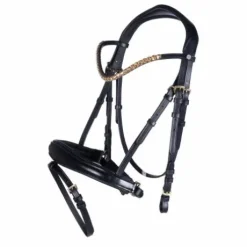 Bridon Trense Marrakesh avec frontal en strass dorées - HKM