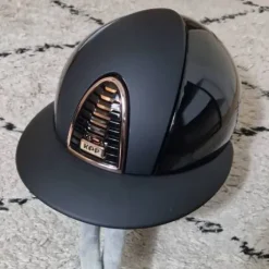 Casque CROMO 2.0 Polish Noir Rose Gold visière POLO - KEP