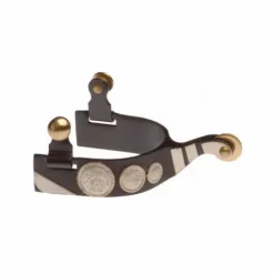 Eperons noirs avec plaque en métal