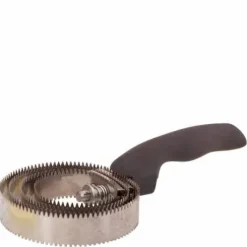 Etrille américaine noire - BR - ronde avec poignée plastique