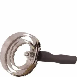 Etrille américaine noire - BR - ronde avec poignée plastique