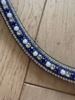 Frontal à strass bleu et blanc