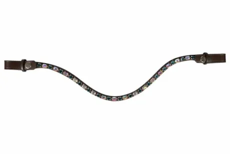 Frontal amazing - HKM - cuir avec pierres