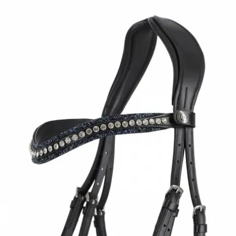 Frontal en cuir Skye - QHP - Bouton pression