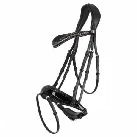 Frontal en cuir Skye - QHP - Bouton pression