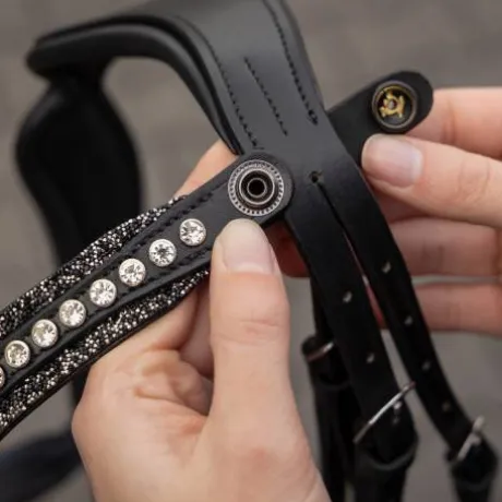 Frontal en cuir Skye - QHP - Bouton pression