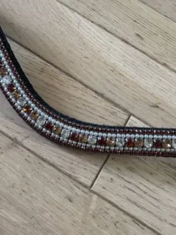 Frontal en strass cognac et perles