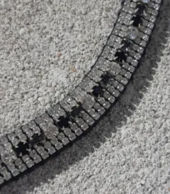 Frontal strass - noir, gris et blanc