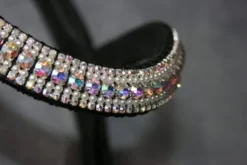 Frontal strass blanc à reflets et perles