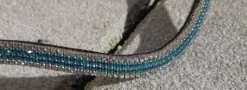 Frontal strass blanc et turquoise