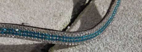 Frontal strass blanc et turquoise