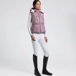 Gilet sans manches à capuche Lilas - Cavalleria Toscana - Matelassé léger