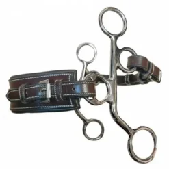 Hackamore cuir petites branches nez rectangle - Jump'in - Inox