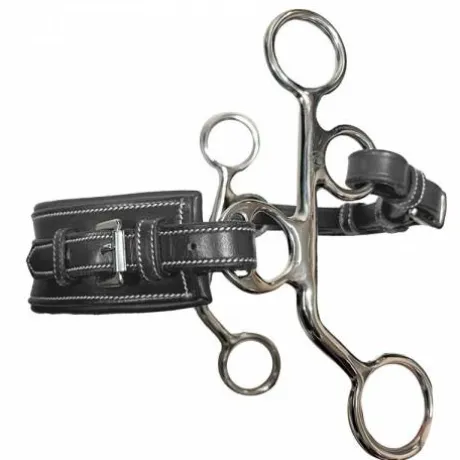 Hackamore PONEY cuir nez rectangle - Jump'in - 16,5 cm