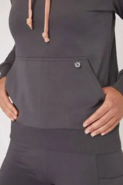 Hoodie jade rose et gris Horze