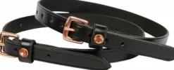 Lanières d'éperons cuir noir rosegold - Harry's Horse