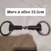 Mors à olive avec caoutchouc noir simple brisure 13,5cm