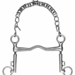 Mors de bride branches courtes inox satin à pompe  - Feeling