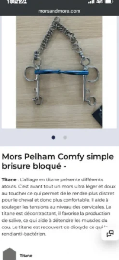 Mors pelham comfy simple brisure bomber 125