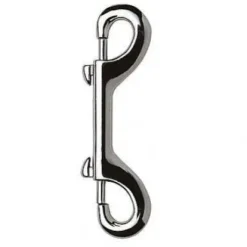 Mousqueton double 12cm en acier nickelé