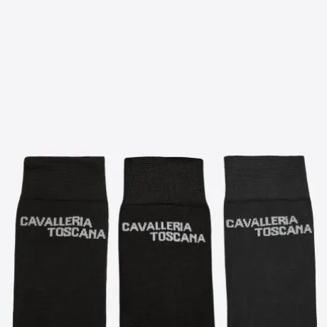 Pack de 3 paires de chaussettes Jacquard Noir - Cavalleria toscana
