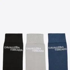 Pack de 3 paires de chaussettes jacquard 3 couleurs - Cavalleria toscana - tissu