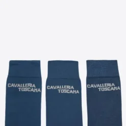 Pack de 3 paires de chaussettes jacquard bleu marine - Cavalleria toscana