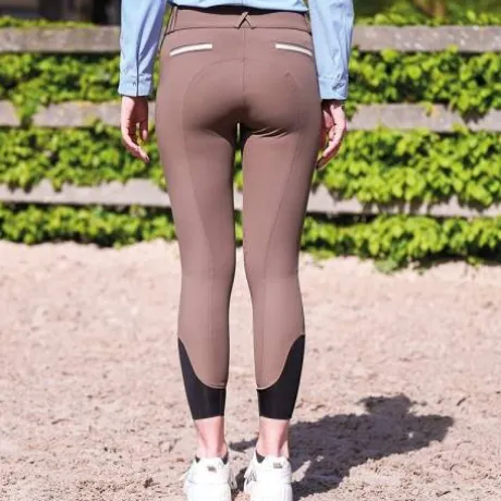 Pantalon d'équitation dame Sofia Grège - Jump'In - Tissu SOFT TEX