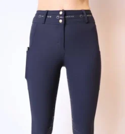 Pantalon Luna bleu marine or grip genou taille haute Montar