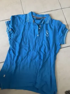 Polo bleu turquoise stationata