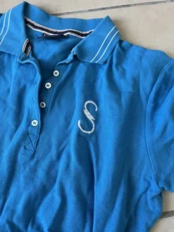 Polo bleu turquoise stationata