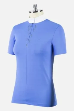 Polo concours dame MC Jersey - Animo - Bleu ciel