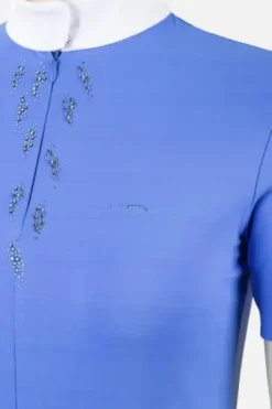 Polo concours dame MC Jersey - Animo - Bleu ciel