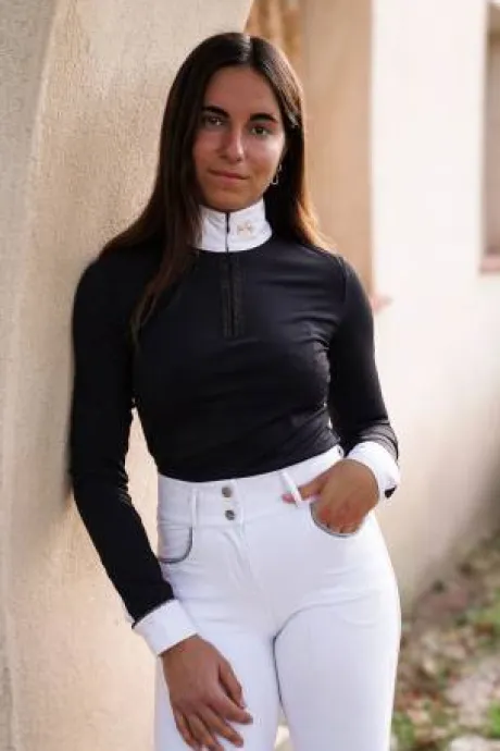 Polo concours manches longues Venusia noir JL Jump