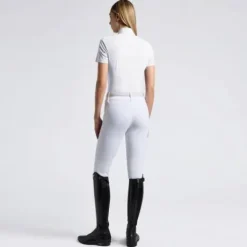 Polo de compétition Jersey zip Blanc - CAVALLERIA TOSCANA