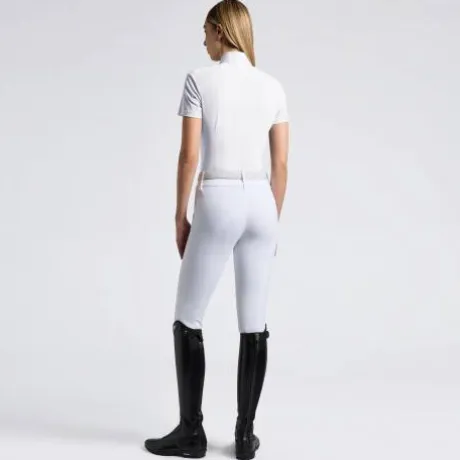 Polo de compétition Jersey zip Blanc - CAVALLERIA TOSCANA