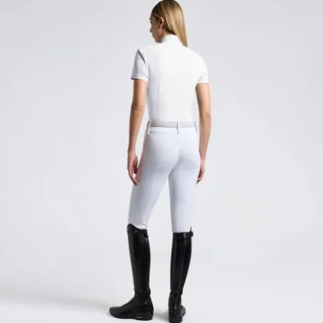 Polo de compétition Jersey zip Blanc - CAVALLERIA TOSCANA