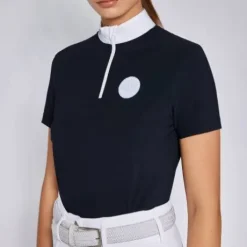 Polo de compétition Jersey zip marine - CAVALLERIA TOSCANA
