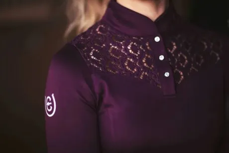 Polo de concours Champion Top Purple White - Equestrian Stockholm