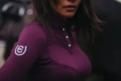 Polo de concours Champion Top Purple White - Equestrian Stockholm