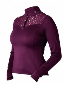 Polo de concours Champion Top Purple White - Equestrian Stockholm