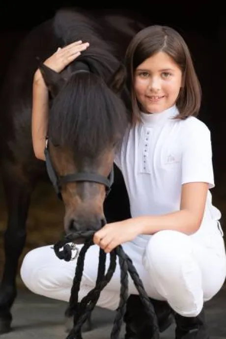 Polo de concours enfant ILOVE CRYSTAL - Cavalliera - Manches courtes